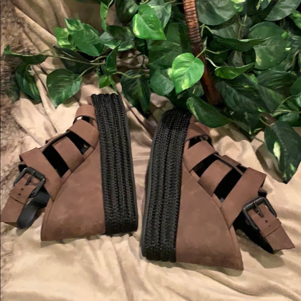 All Saints Marzee Two Tone Platform Wedge Sandal - Picture 14 of 16